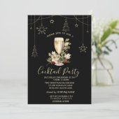 Invitation Décorations de Noël Champagne Noël (Debout devant)