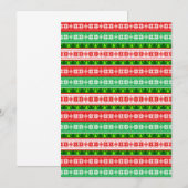 INVITATION DÉCORATIONS DE NOËL DESIGN ROUGE BLANC VERT (Devant / Derrière)