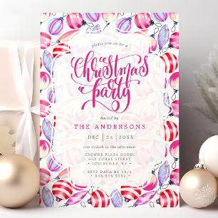 Invitation Décorations de Noël Motif aquarelle Fêtes
