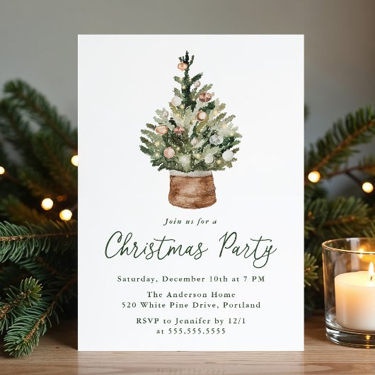 Invitation Décorations de Noël rustiques pour l'arbre de Noël