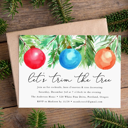 Invitation Décorations de Noël | Soirée de décoration du sapi