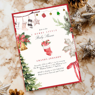 Invitation Décorations de sapin de Noël pour Baby Shower joye