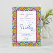 Invitation Décorations de style espagnol tuiles catholique ma (Debout devant)