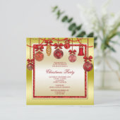 Invitation Décorations délicates Fête de Noël Rouge & Or (Debout devant)