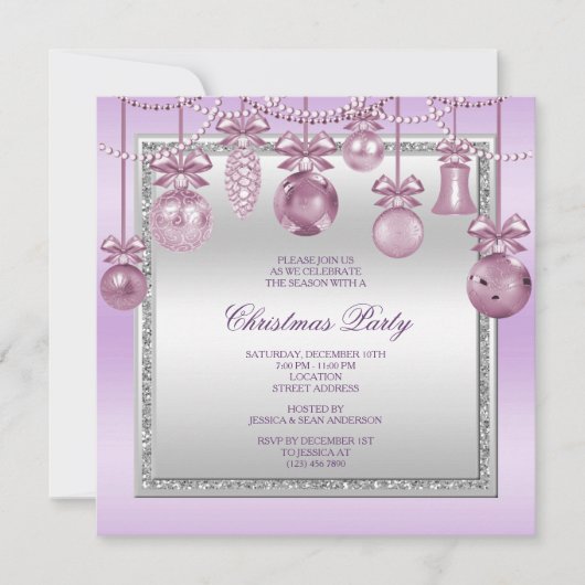 Invitation Décorations délicates Noël (Devant)