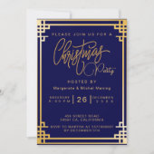 Invitation Décorations dorées élégantes et Noël Parties scint (Devant)