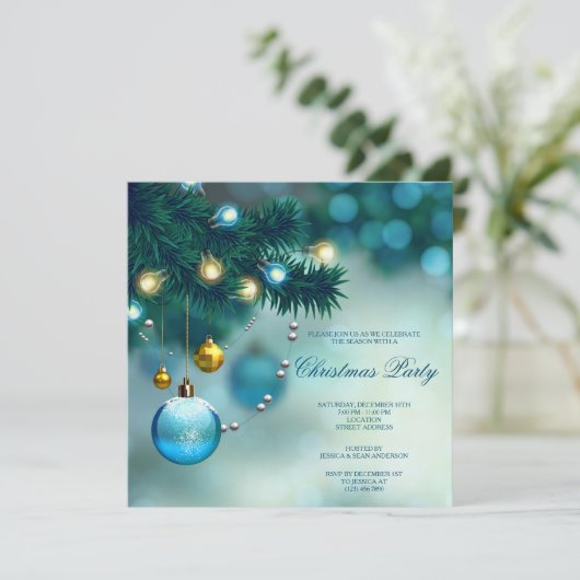 Invitation Décorations élégantes Noël (Debout devant)