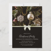 Invitation Décorations festives, ruban et bijoux Noël (Devant)