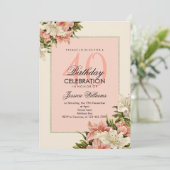 Invitation Décorations florales Anniversaire féminin (Debout devant)