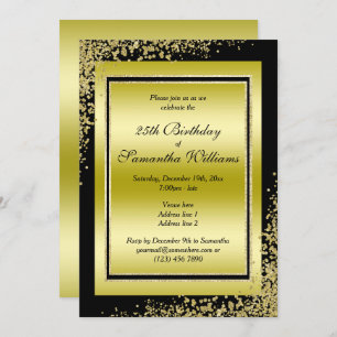 Invitation Décorations Glitzy Gold Confetti