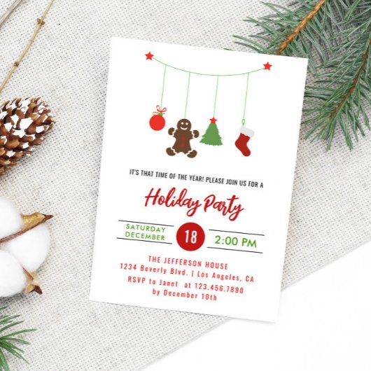 Invitation Décorations pendantes Jolie fête de Noël