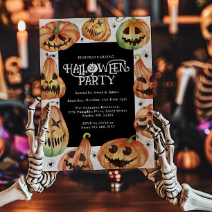 Invitation Découpage de citrouille Halloween Anniversaire