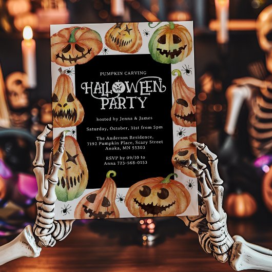 Invitation Découpage de citrouille Halloween Anniversaire