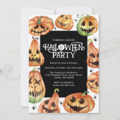 Invitation Découpage de citrouille Halloween Anniversaire (Devant)