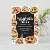 Invitation Découpage de citrouille Halloween Anniversaire (Debout devant)