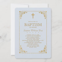 Découpé dans l'Invitation religieuse Bleu Or