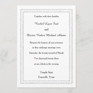 Invitation Découpe de Parties scintillant blanche en argent c