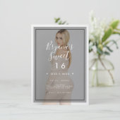 Invitation Découpe de pinte de photo foncée 3 moderne minimal (Debout devant)