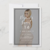 Invitation Découpe de pinte de photo foncée 3 moderne minimal (Devant)