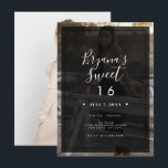 Invitation Découpe de teint de photo foncé moderne minimal do<br><div class="desc">Customisez comme vous voulez. Une photo peut être ajoutée à l'avant et à l'arrière.</div>