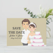 Invitation Découpe du gâteau de mariage (Debout devant)