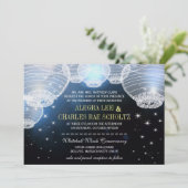 Invitation Découpe Mariage du soir en papier de la Marine (Debout devant)