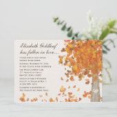 Invitation découpée de Fête de la mariée d'automne (Debout devant)