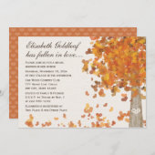 Invitation découpée de Fête de la mariée d'automne (Devant / Derrière)