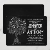 invitation découpée de partie de fiançailles de (Devant / Derrière)