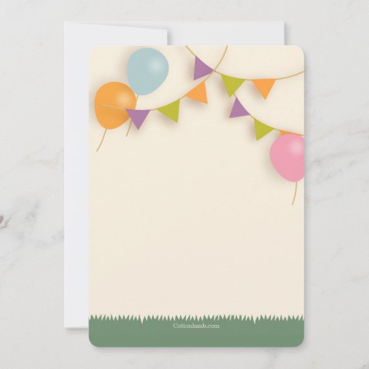 Invitation Découpes d'animaux de fête (Dos)