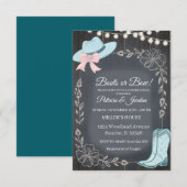 Invitation Découverte du sexe du bébé avec des bottes rustiqu (Devant / Derrière)