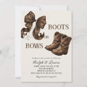 Invitation Découvrez les bottes ou les nœuds neutres marron p