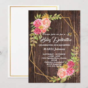 Invitation Dédicace de bébé floral aquarelle papillon féminin