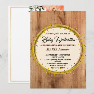 Invitation Dédicace de bébé floral aquarelle papillon girly 