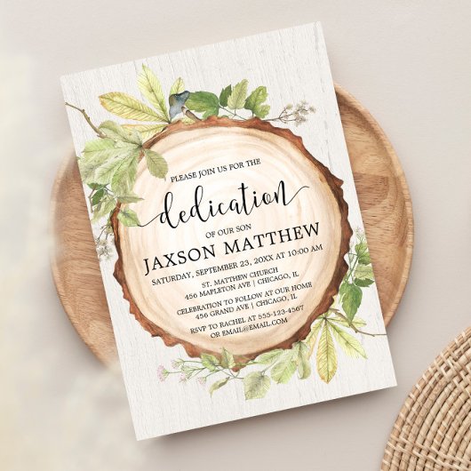 Invitation Dédicace rustique de verdure boisée