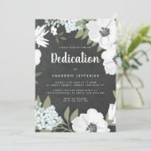 Invitation Dédication de l'anémone à l'aquarelle Chalkboard (Debout devant)