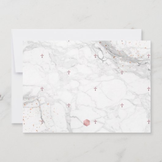 Invitation Dédication en or Rose de marbre PixDezines (Dos)