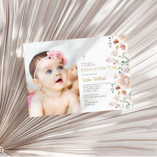 Invitation Dédication fleur sauvage de fille photo