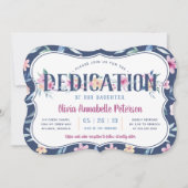 Invitation Dedication Florale Bébé, printemps (Devant)