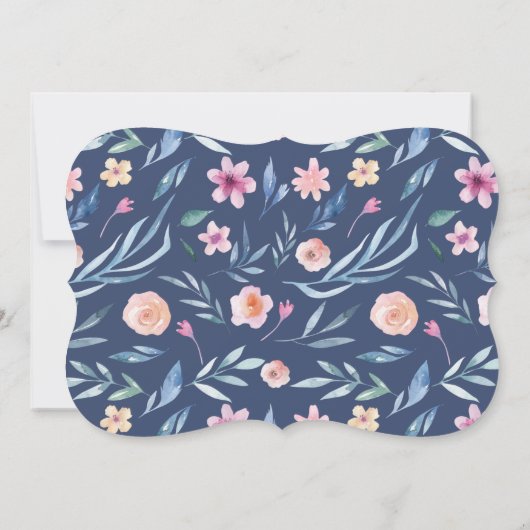 Invitation Dedication Florale Bébé, printemps (Dos)