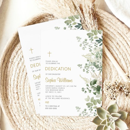 Invitation Dedication Forest Green