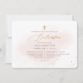 Invitation Dédication PixDezines en Aquarelle rose (Devant)