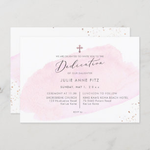 Invitation Dédication PixDezines Pink Watercolor