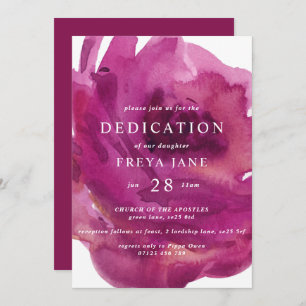 Invitation Dédication Rose opulente pour bébé