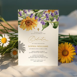 Invitation Dedication Sunflowers & Lavander