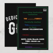 INVITATION DÉDIÉ À DIEU TEXTE BLANC PERSONNALISABLE (Devant / Derrière)