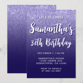 Invitation Deep Blue Modern Gradient 30e Anniversaire (Devant / Derrière)