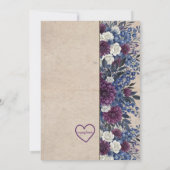 Invitation Deep Blue & Purple Floral Baby Shower (Dos)