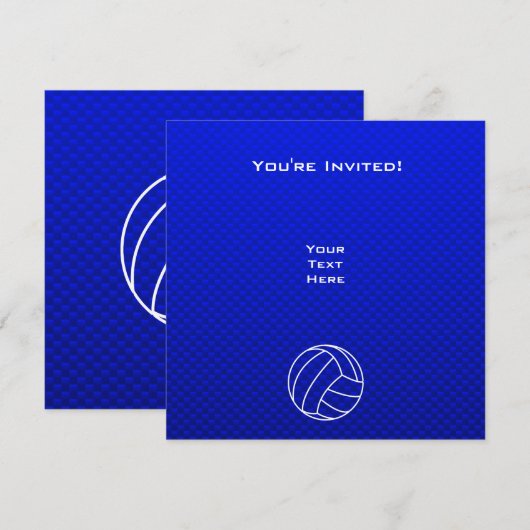 Invitation Deep Blue Volleyball (Devant / Derrière)