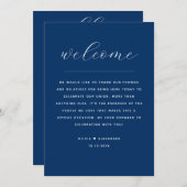 Invitation Deep Blue Weekend Timeline | Nautical Navy Wedding (Devant / Derrière)